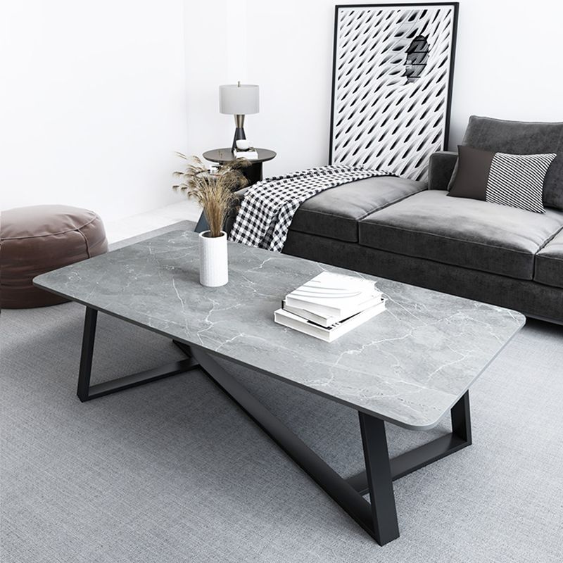 Frame 15.7" H 1 Single Cocktail Table Rectangular Slate Simple Coffee Table