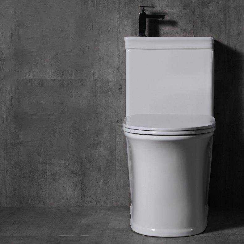 Contemporary Flush Toilet Floor Mount One-Piece Toilet Porcelain Urine Toilet