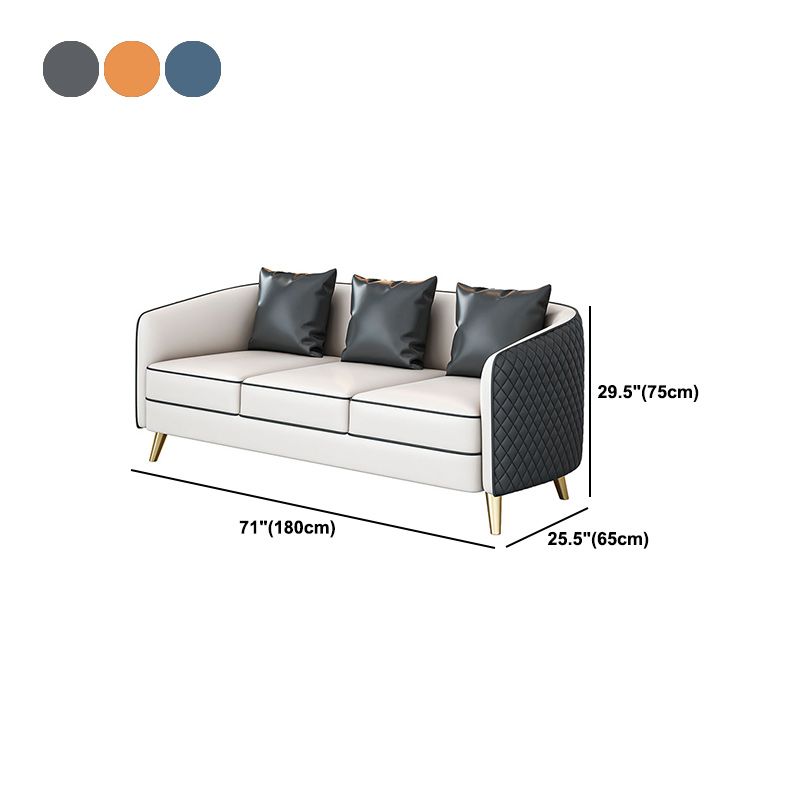 25.59" Wide Faux Leather Sofa Contemporary Standard Sloped Arm Sofa