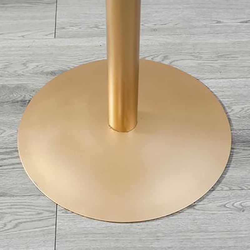 Industrial Gold Bar Table 21.6"W Round Top White Wood Bistro Table for Breakroom