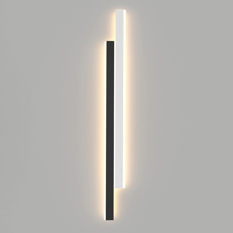 Modernism White/Black 2-Light Wall Mounted Sconce Linear LED Wall Light