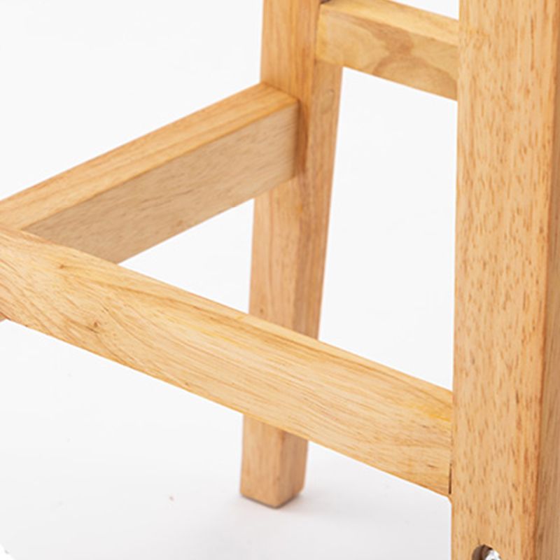 Tabouret de bar moderne en bois massif carré tabouret intérieur arrière bas avec des pattes en bois