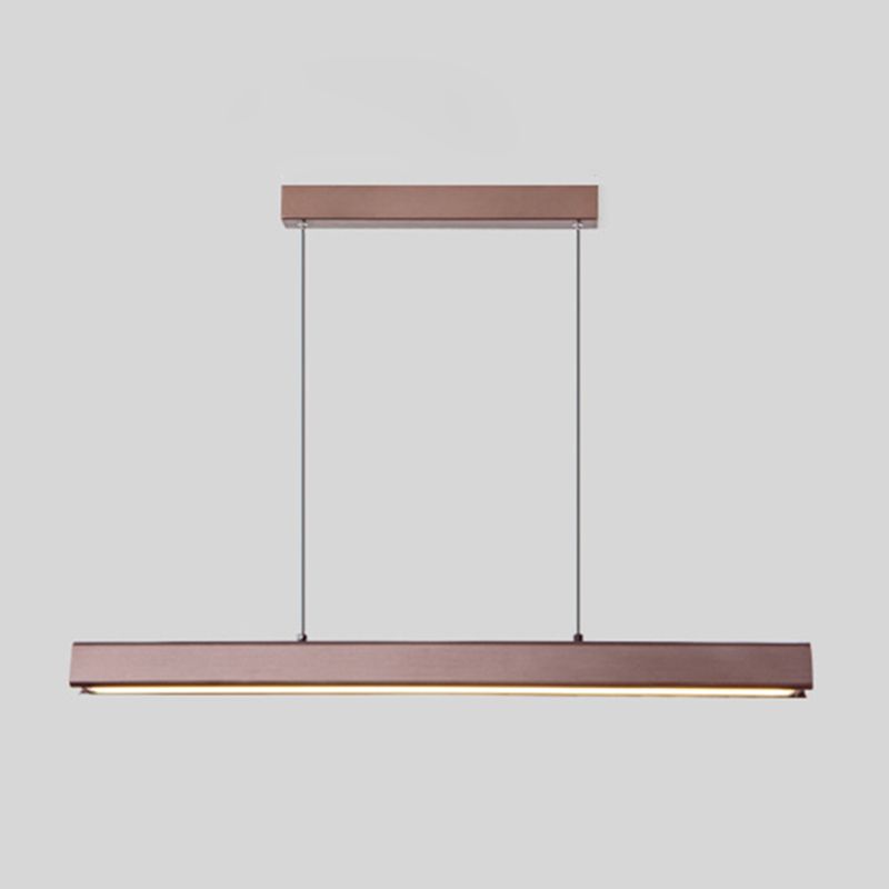 1-Light Acrylic Island Hanging Light, Minimalist Indoor Linear Pendant Light in Brown