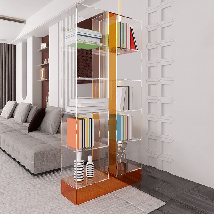 Modern Style Open Back Bookshelf Acrylic Bookcase for Study Room
