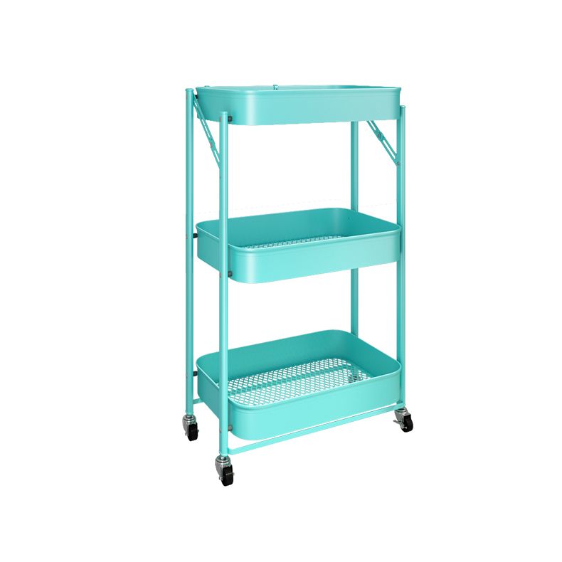 Contemporary Metal Etagere Bookshelf Stackable Open Bookcase with Caster Wheels