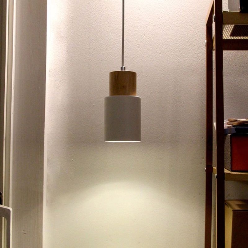 Cylindrical Mini Pendant Light Fixture Nordic Metal Single Hallway Hanging Light