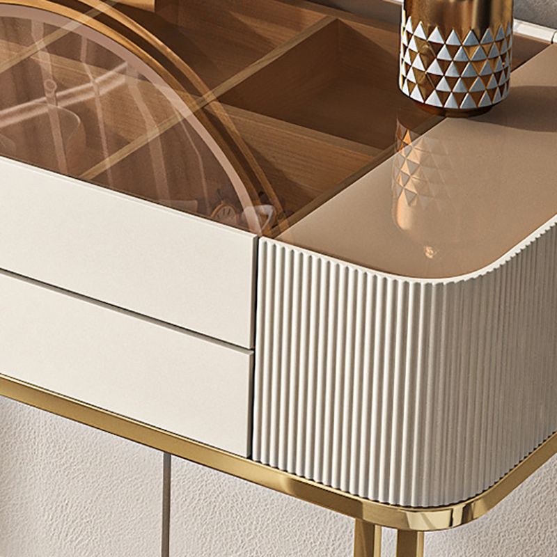 17.72" Wide Vanity Desk with Storage Drawers Glam Glass Dresser Table
