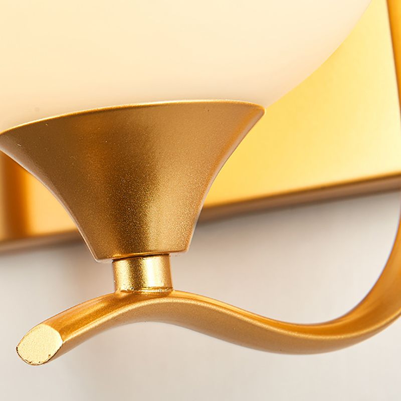 American Style Vanity Light Ball Shape Vanity Lamp with Glass Shade for Living Room