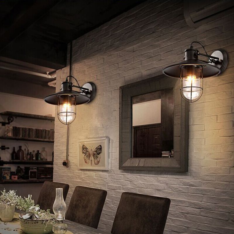 Bewaffnete Metallwandleuchten Amerikaner Retro Industrial Style 1 Lichtleuchte