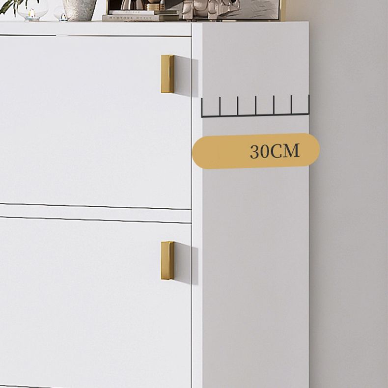 Modern Rectangle Chest White Wood Storage Cabinet with Drawer