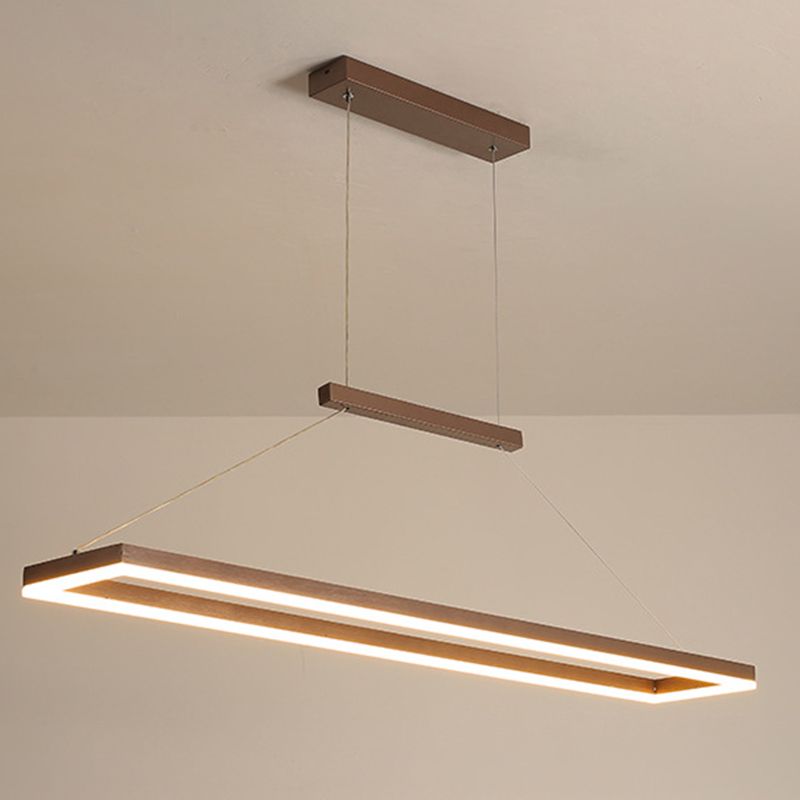 Metal Rectangular Pendant Light Kit Modern Style LED Hanging Ceiling Light for Dinning Room