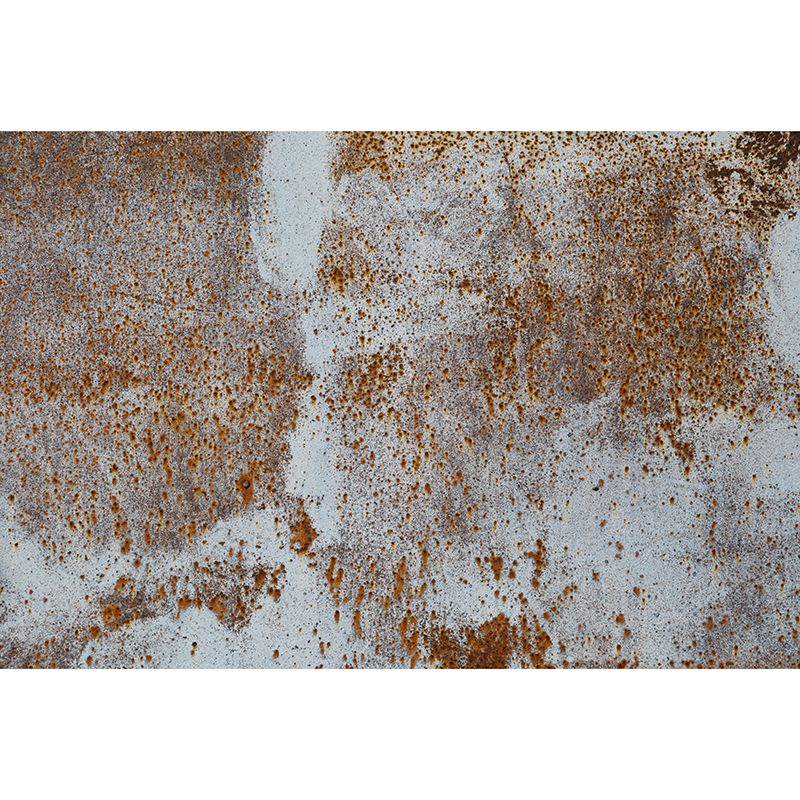 Rusty Metal Mural Wallpaper Stain Resistant in Dark Color, Personalized