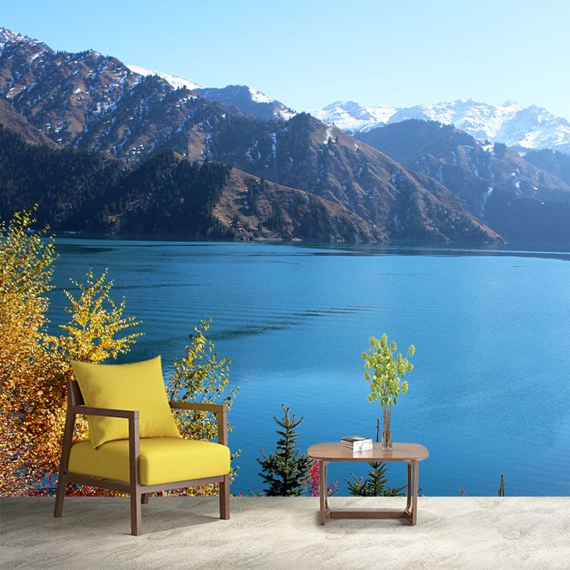 Photography Pattern Mildew Wall Mural Lake Horizontalt for Living Room