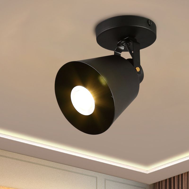Bell Wine Club Flush Mount Spotlight Pakhuis Metaal 1/3-Hoofd Zwart Semi Flush Plafond Licht met Draaibaar Ontwerp