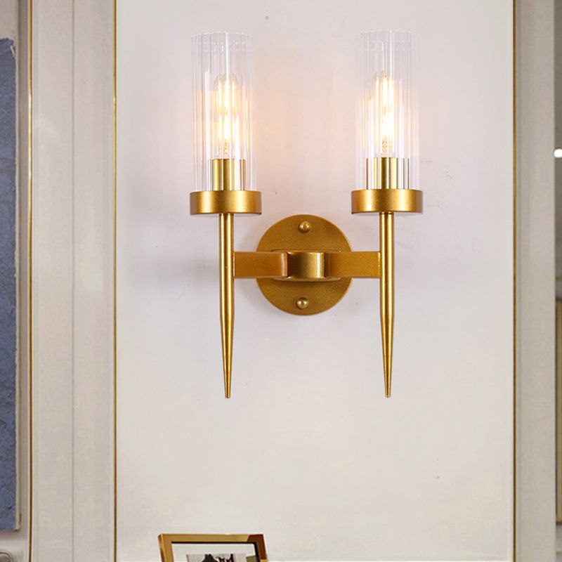 Modern Cylinder Wall Light Glass Wall Light Fixture for Bedroom