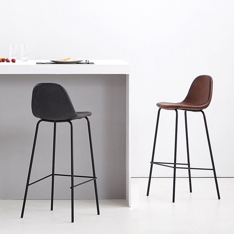 Black Metal Base Bar and Counter Stool Industrial Style Indoor Stool