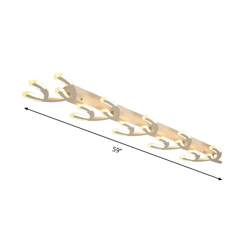 Minimalist LED Coral Flush Mount Lamp White Acrylic 4/5-Head Living Room Ceiling Lighting in Warm/White Light