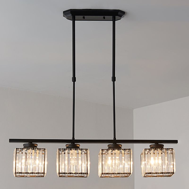 Luces colgantes de Crystal Island de estilo moderno de estilo cuadrado