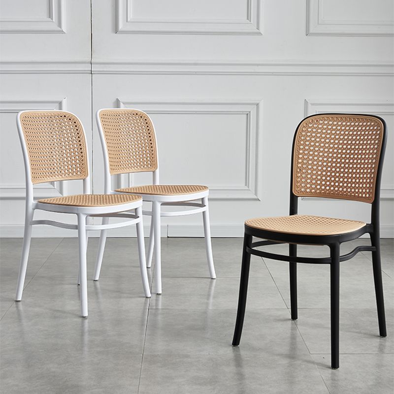 Tropical Plastic Outdoor Bistro Chairs Stacking Outdoors Dining Chairs