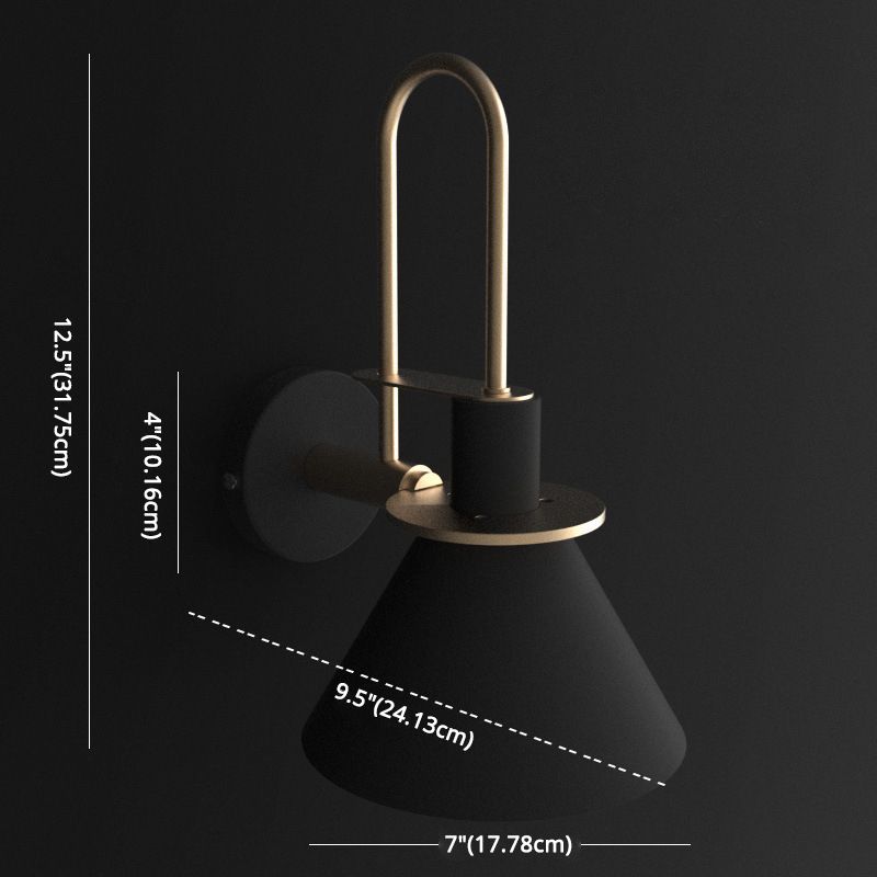 1 Light Metal Wall Mounted Wall Lights Modern Cone Wall Sconces Lighting Fixtures for Bedroom