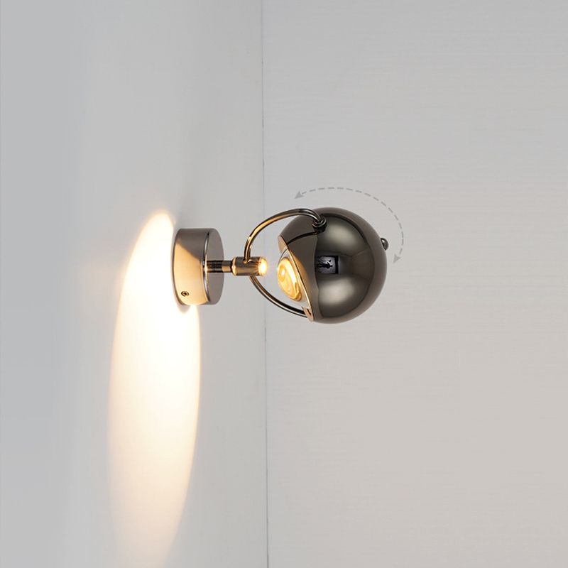 Modernism Wall Sconce Black Globe Sconce Lighting with Metal for Bedroom
