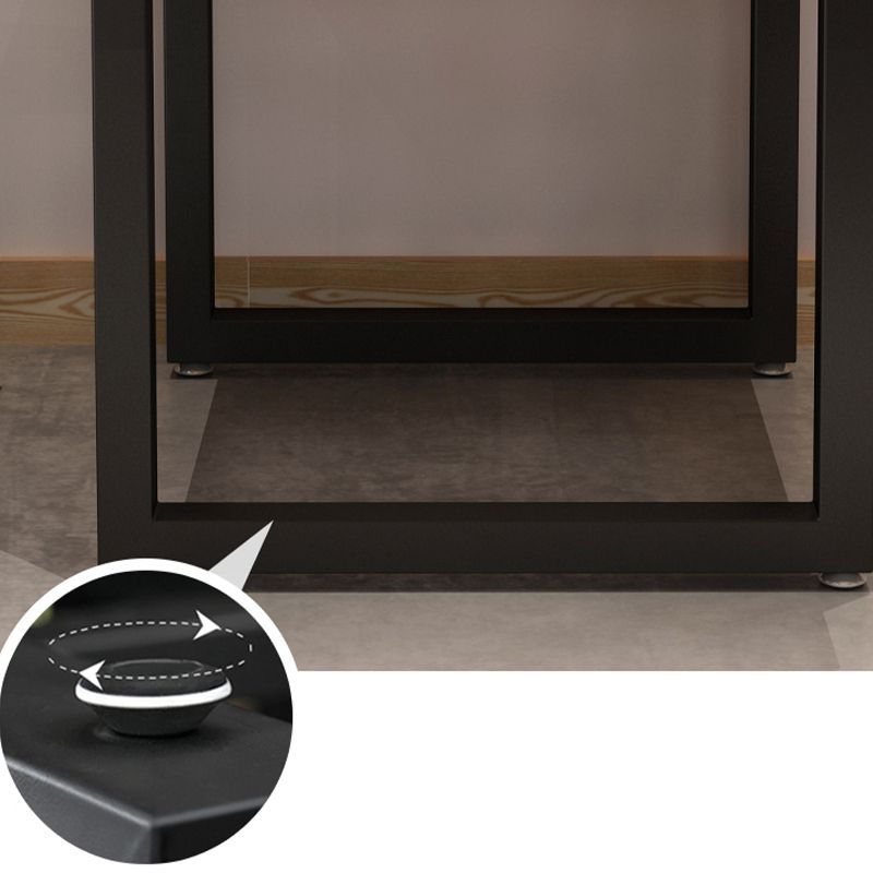 Square Wooden Dining Table Industrial Sled Base Dining Table