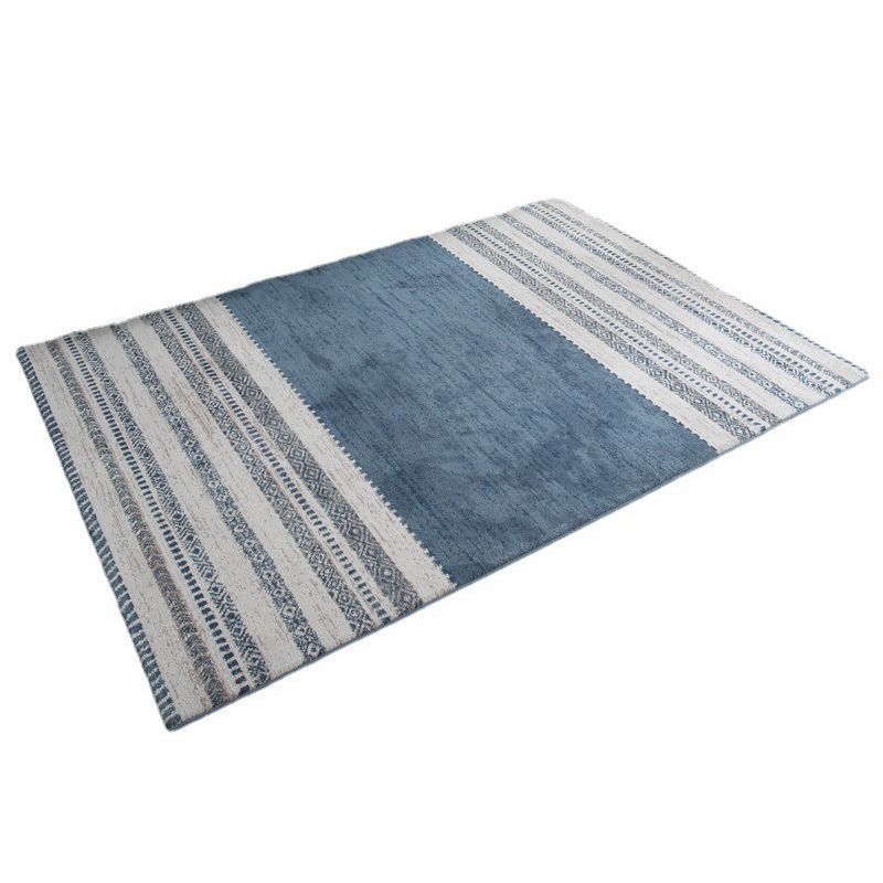 Grey Modern Carpet Polyester Striped Carpet Washable Carpet for Living Room