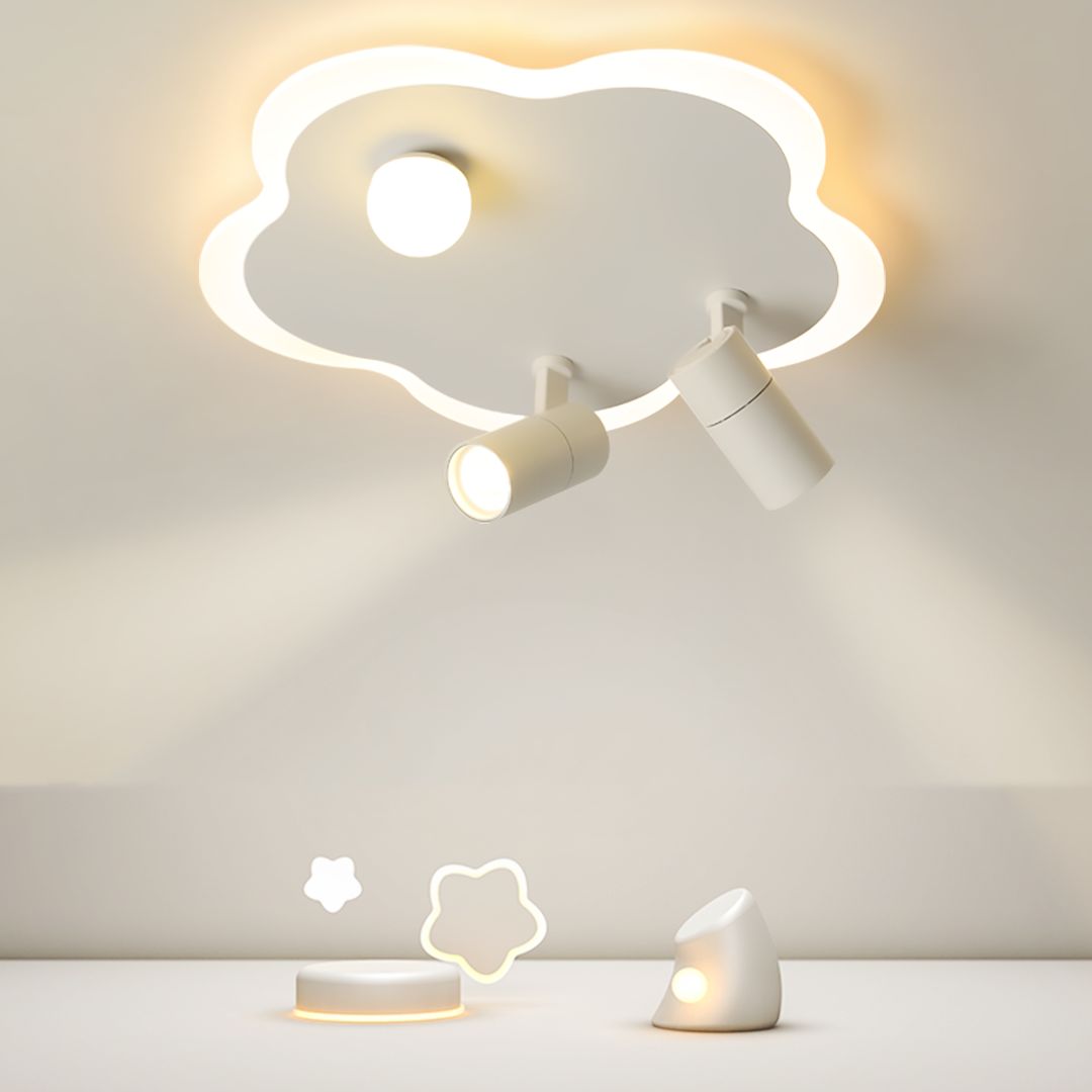 Lampada da soffitto bianca a forma di fiore Lampada da soffitto a LED con faretti