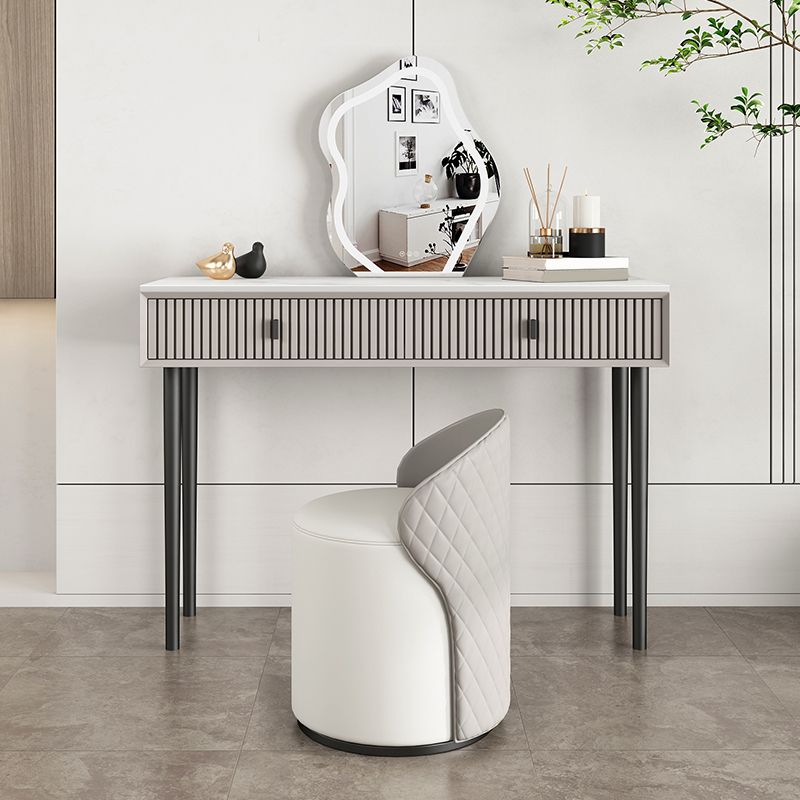 Glam Solid Wood Make-up Vanity Slate Top Vanity Dressing Table