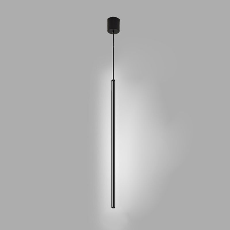 Lustre cylindrique lustre suspendu luminaire moderne de suspension extérieure moderne en finition noire