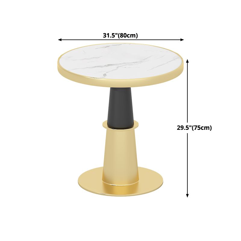 Luxury Sintered Stone Top Dining Table Round Table with Gold Metal Pedestal