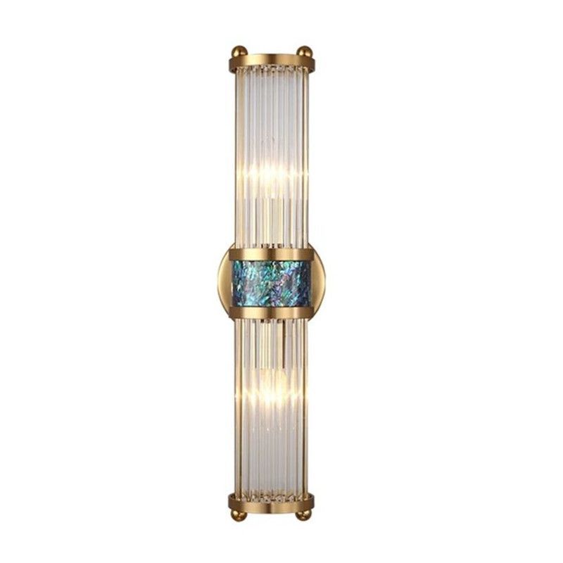 Modern Style Cylinder Shape Wall Sconce Crystal Sconces for Bedroom