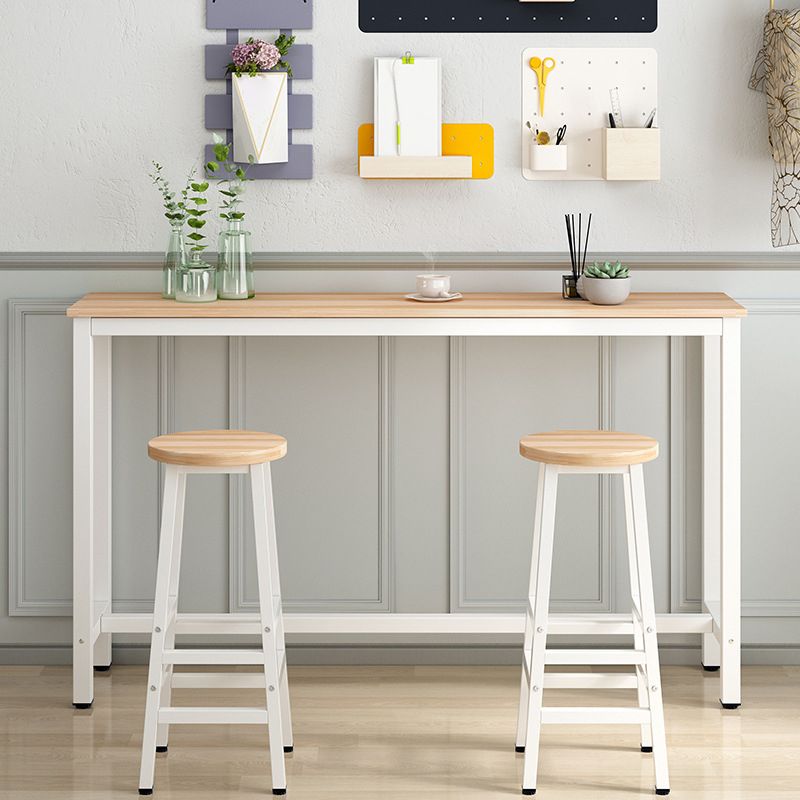 Industrial Rectangle Bar Table Set 1/2/3 Pieces Wood Counter Table for Indoor