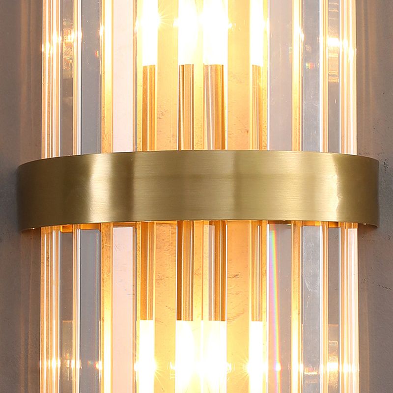 2-Light Geometric Wall Sconces Modern Crystal Wall Lamp for Bedroom