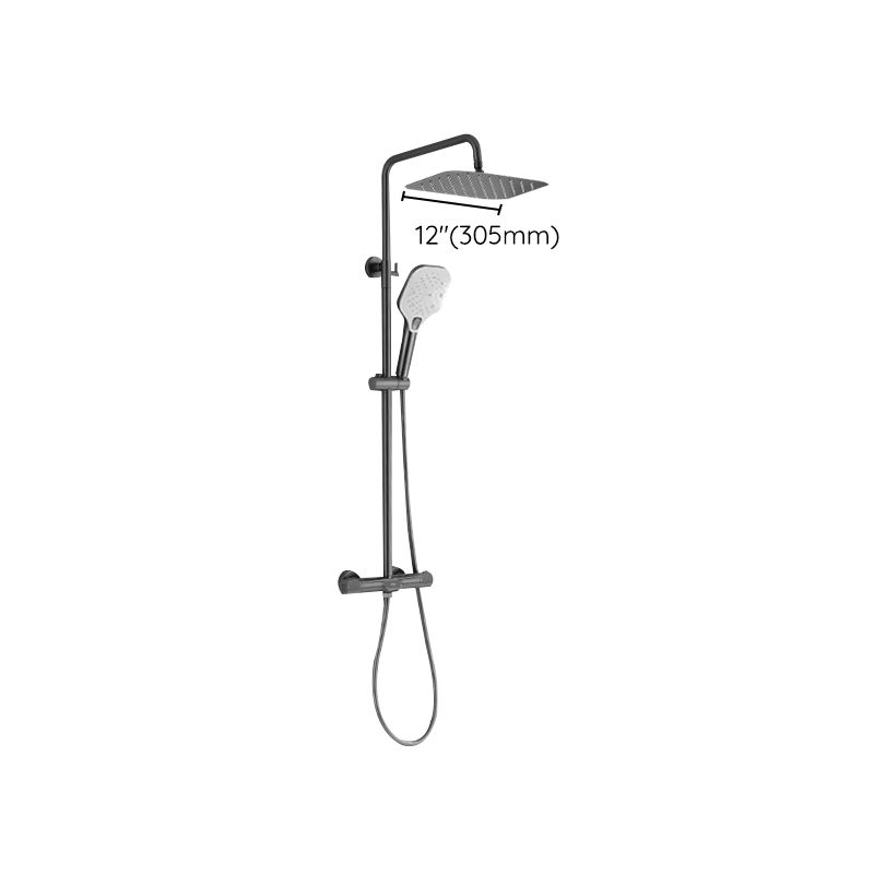 Wall Mounted Shower System Grey Knob Handle Shower System with Hand Shower