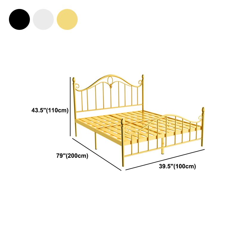 Industrial Metal Arched Standard Bed, Open-Frame Headboard Bed