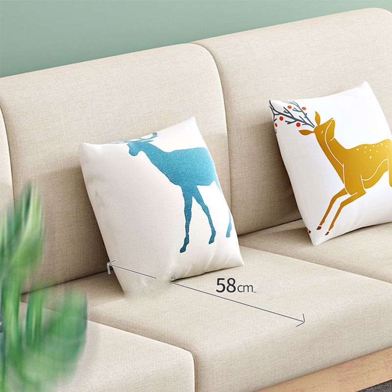 Nordic Fabric Sofa Chaise Living Room Square Arm Cushions Sofa Bed