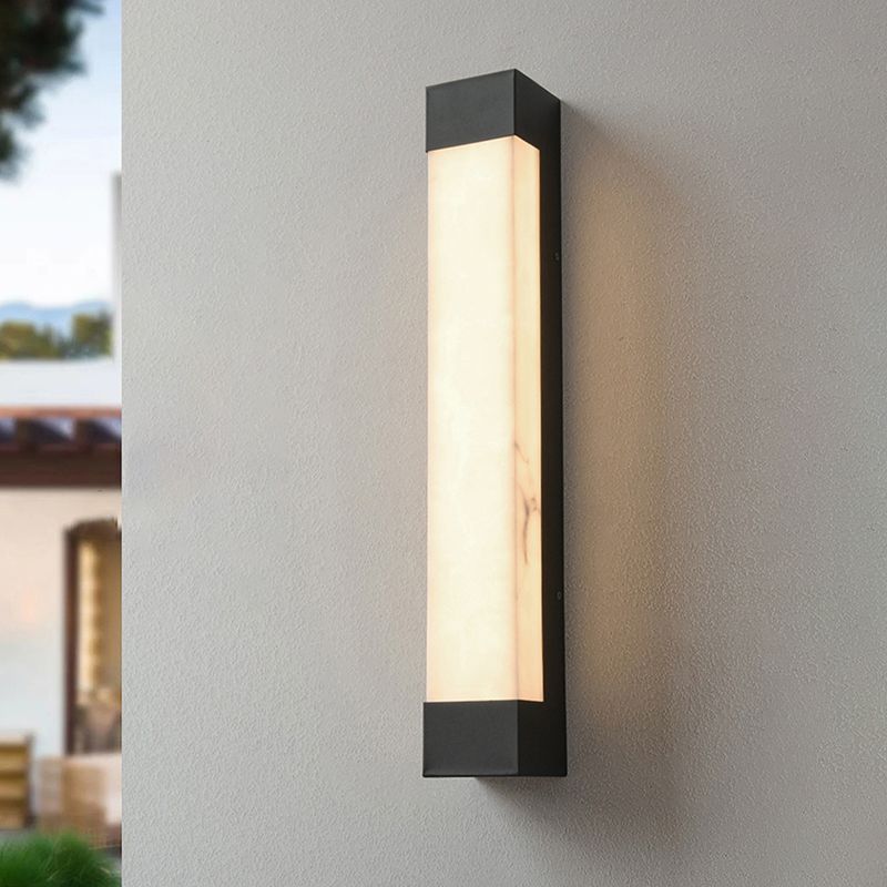 Rectangle Shade Wall Sconce Contemporary Outdoor Wall Light Fixture for Courtyard