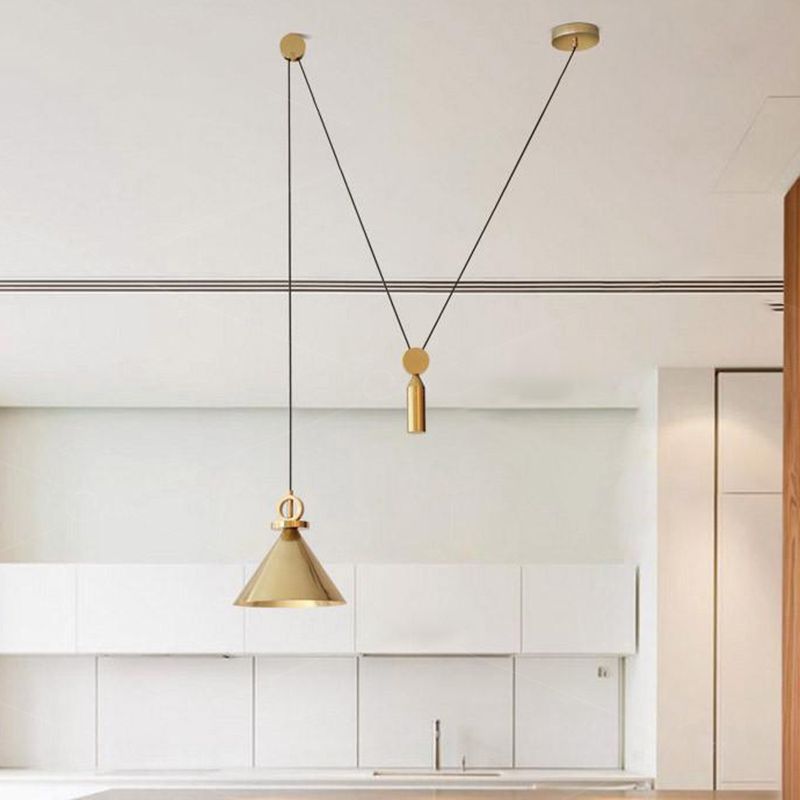 Metal Conical Hanging Light Kit Simplicity Style Down Lighting Pendant for Bedroom