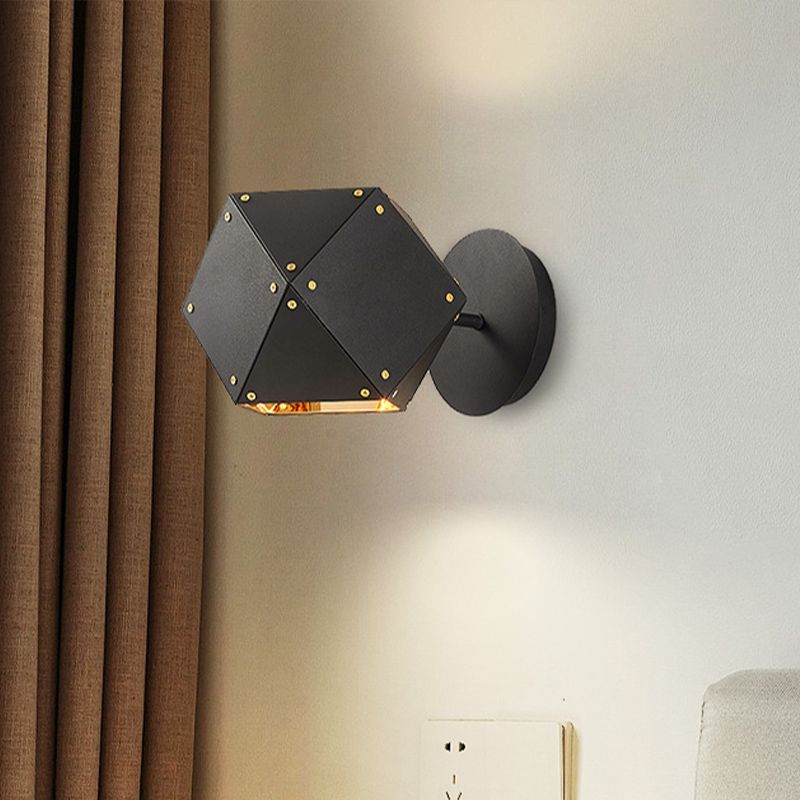 Metal Geometric Wall Light Sconce Modernism 1 Light Black Wall Lighting Fixture for Dining Room