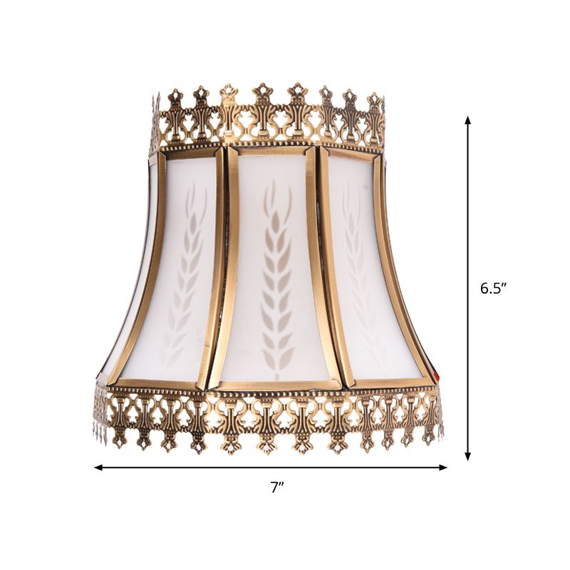 Empire White Glass Wall Sconce Light Retro 1 Head Living Room Flush Mount Lamp