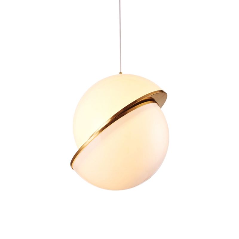 Orbe de style moderne suspendu blanc acrylique 1 tête pendante de tête pour chambre à coucher