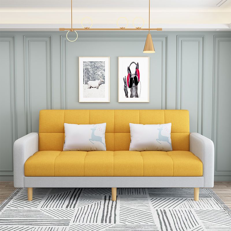 Soft moderne en lin convertible 27 "W Sofa Squa Square Bras avec rangement