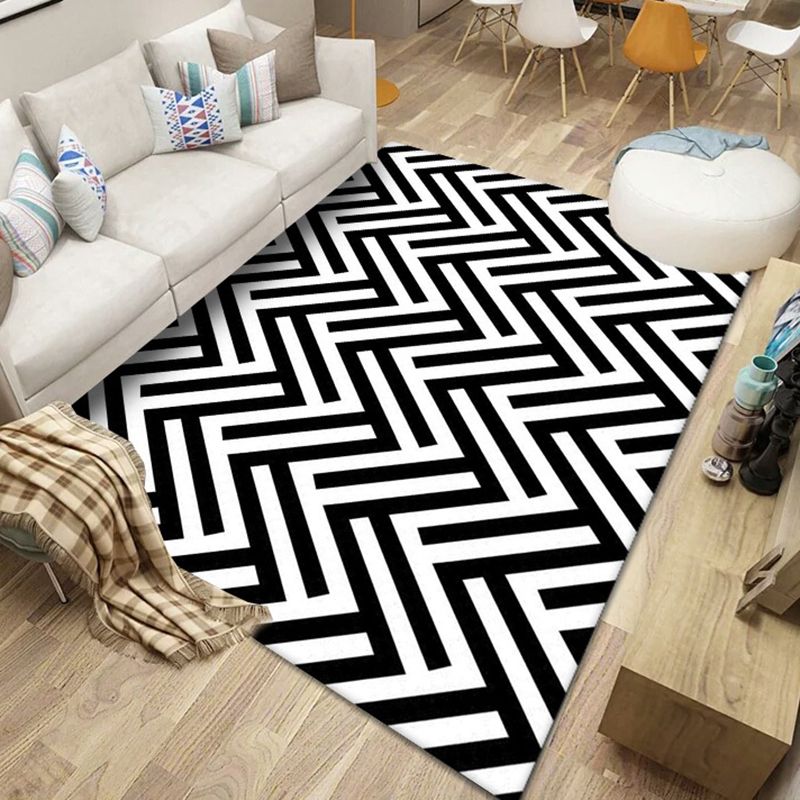 Light Gray Modern Rug Polyester Rhombus Indoor Rug Washable Rug for Drawing Room