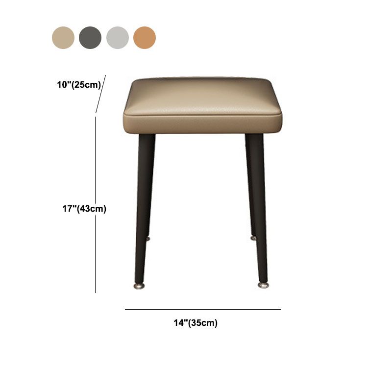 Luxurious Stone Top Vanity Genuine Leather Vanity Set with Stool