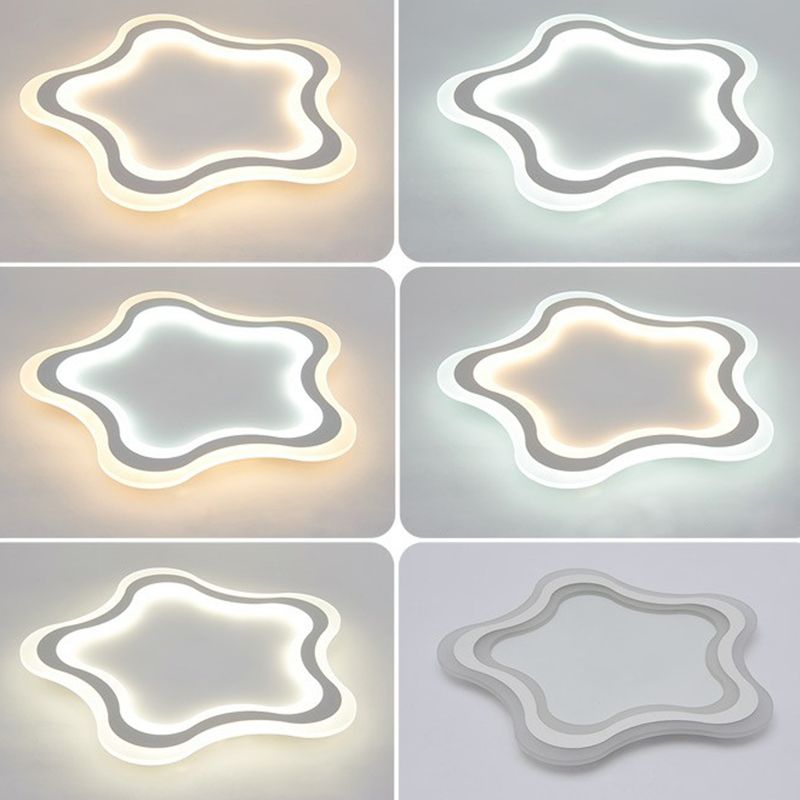 Weiße Pentagramm-LED-Unterputz-Deckenleuchte, Cartoon-Acryl-Unterputzleuchte für Kinderzimmer