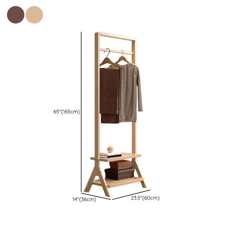 Modern Solid Wood Wardrobe Cabinet Bedroom Armoire with Shelves