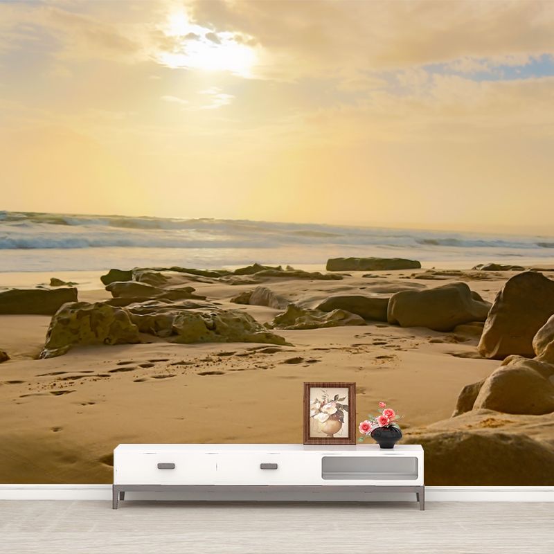 Sandy Beach Mural Decal for Home Custom Wall Covering Living Room, Customized Size