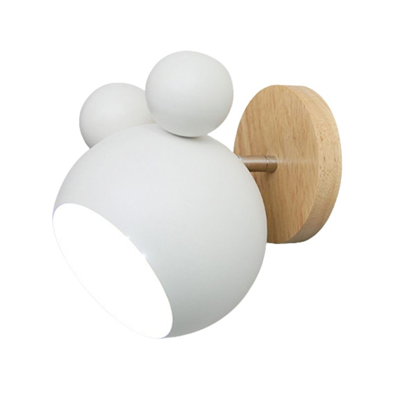 Macaron Wall Lamp 1-Light Wall Mount Lamp with Wood for Kid's Room