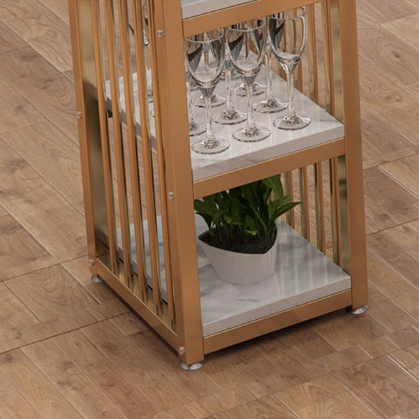 1/3 Glam Metal White and Gold Bar Stool and Table Set for Dining Room